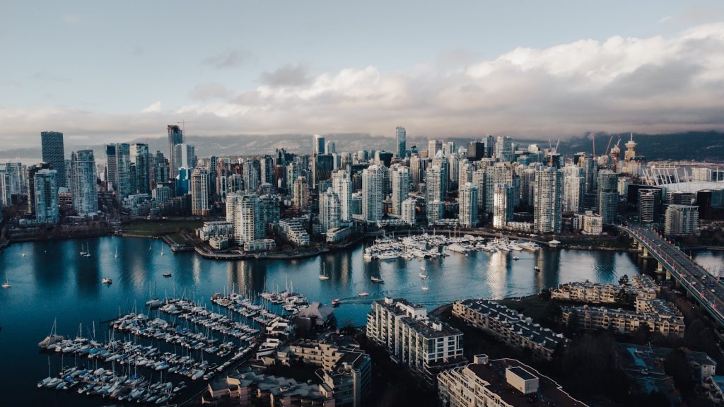 Vue aérienne de la ville de Vancouver