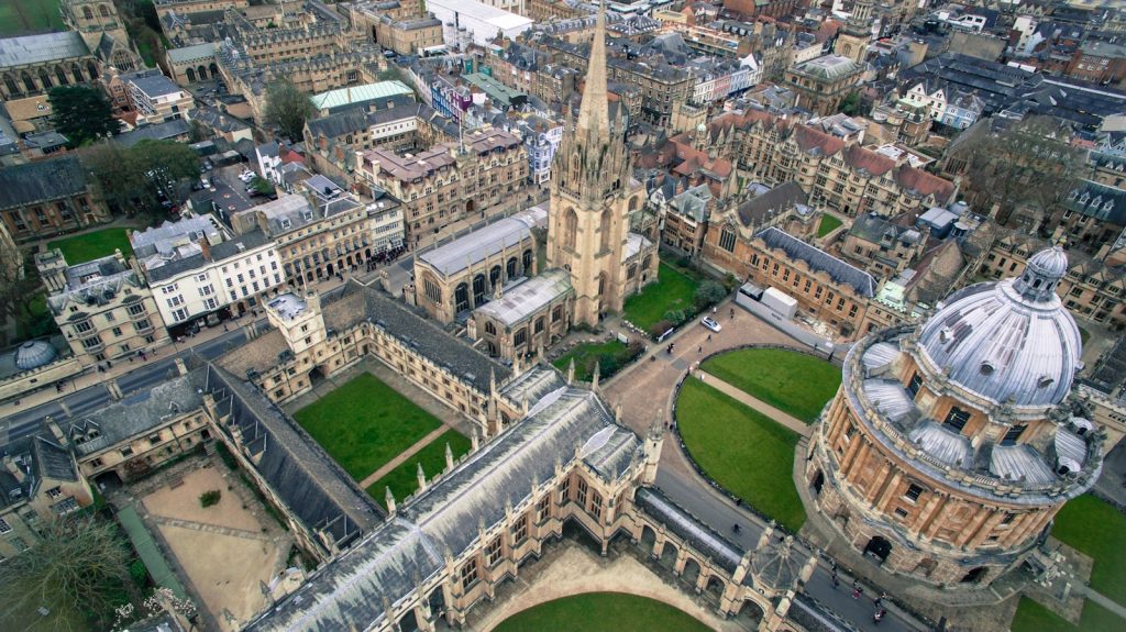 Vue aérienne de la cathédrale d'Oxford